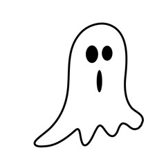 cute ghost characters with outlined style
