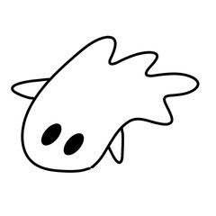 cute ghost characters with outlined style
