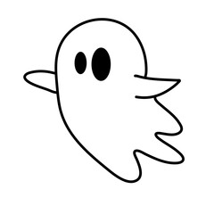 cute ghost characters with outlined style
