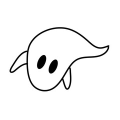 cute ghost characters with outlined style
