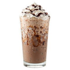 Indulgent iced mocha topped with whipped cream and chocolate syrup Perfect for coffee lovers and food bloggers