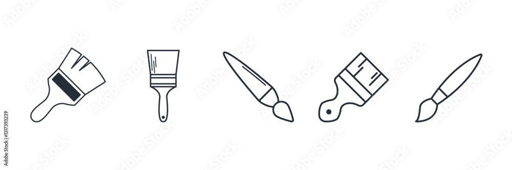 Poster paintbrush icon symbol vector sign isolated on white background illustration for graphic and web des