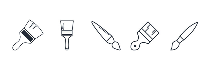 Paintbrush icon symbol vector sign isolated on white background illustration for graphic and web design