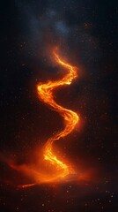 Fiery Spiral in Night Sky