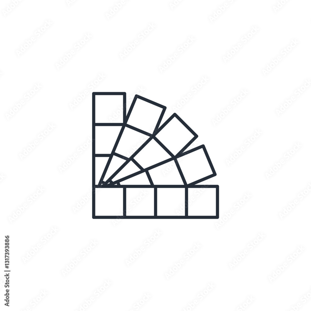Poster color palette icon symbol vector sign isolated on white background illustration for graphic and web 