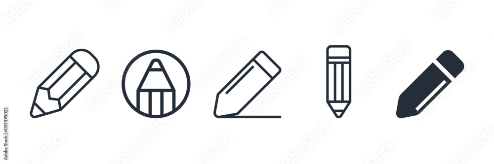 Poster pencil icon symbol vector sign isolated on white background illustration for graphic and web design