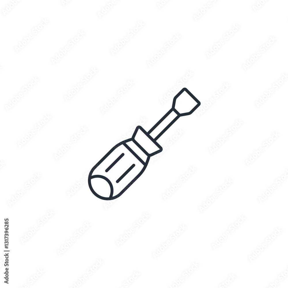 Poster screwdriver icon symbol vector sign isolated on white background illustration for graphic and web de