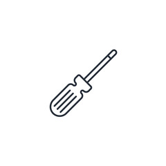 Screwdriver icon symbol vector sign isolated on white background illustration for graphic and web design