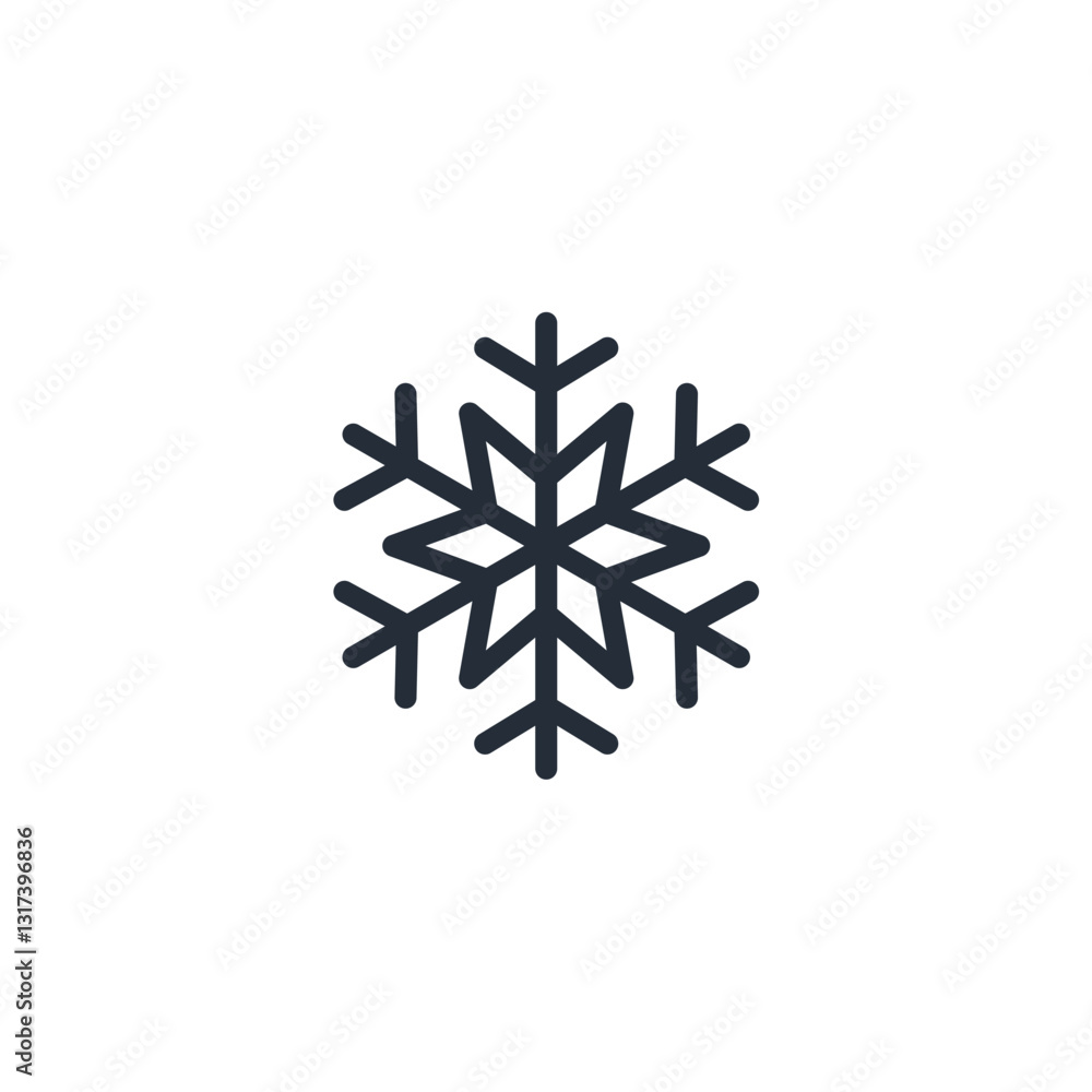Poster Snowflake icon symbol vector sign isolated on white background illustration for graphic and web design