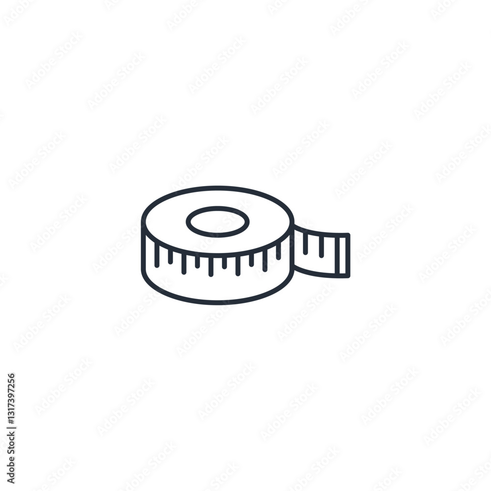 Poster tape measure icon symbol vector sign isolated on white background illustration for graphic and web d