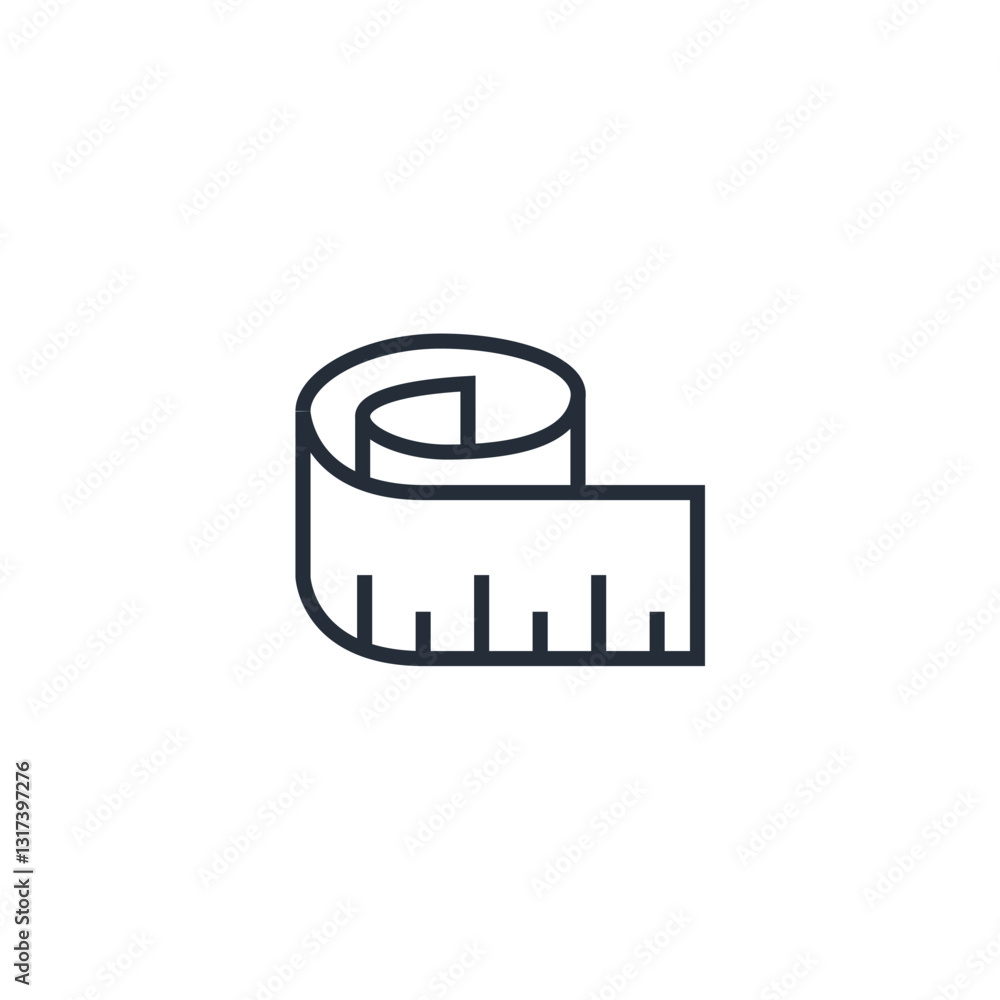 Aufkleber tape measure icon symbol vector sign isolated on white background illustration for graphic and web d