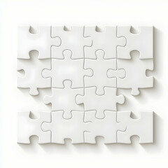 Blank White Puzzle Pieces Ready for Custom Design or Marketing Use