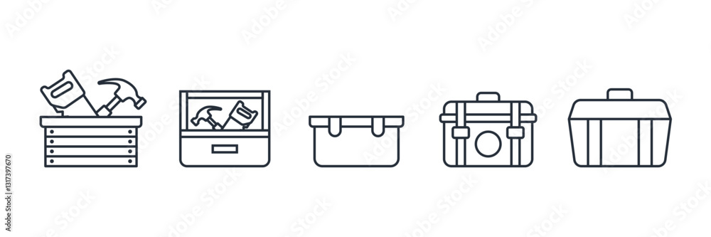 Aufkleber toolbox icon symbol vector sign isolated on white background illustration for graphic and web design
