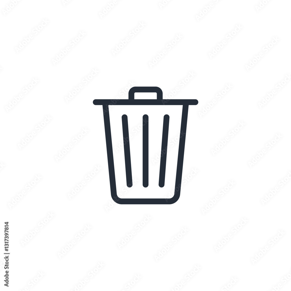 Poster delete, trash bin, garbage icon symbol vector sign isolated on white background illustration for gra