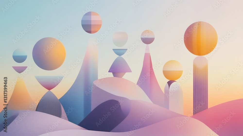 Aufkleber Artistic rendering of social equity initiative featuring balanced shapes gradient patterns symbolizing opportunity distribution