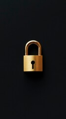 Fototapeta premium Golden lock on black backdrop
