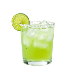 A vibrant lime margarita with a salted rim capturing the zest and tang of a classic cocktail