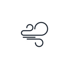 Wind icon symbol vector sign isolated on white background illustration for graphic and web design