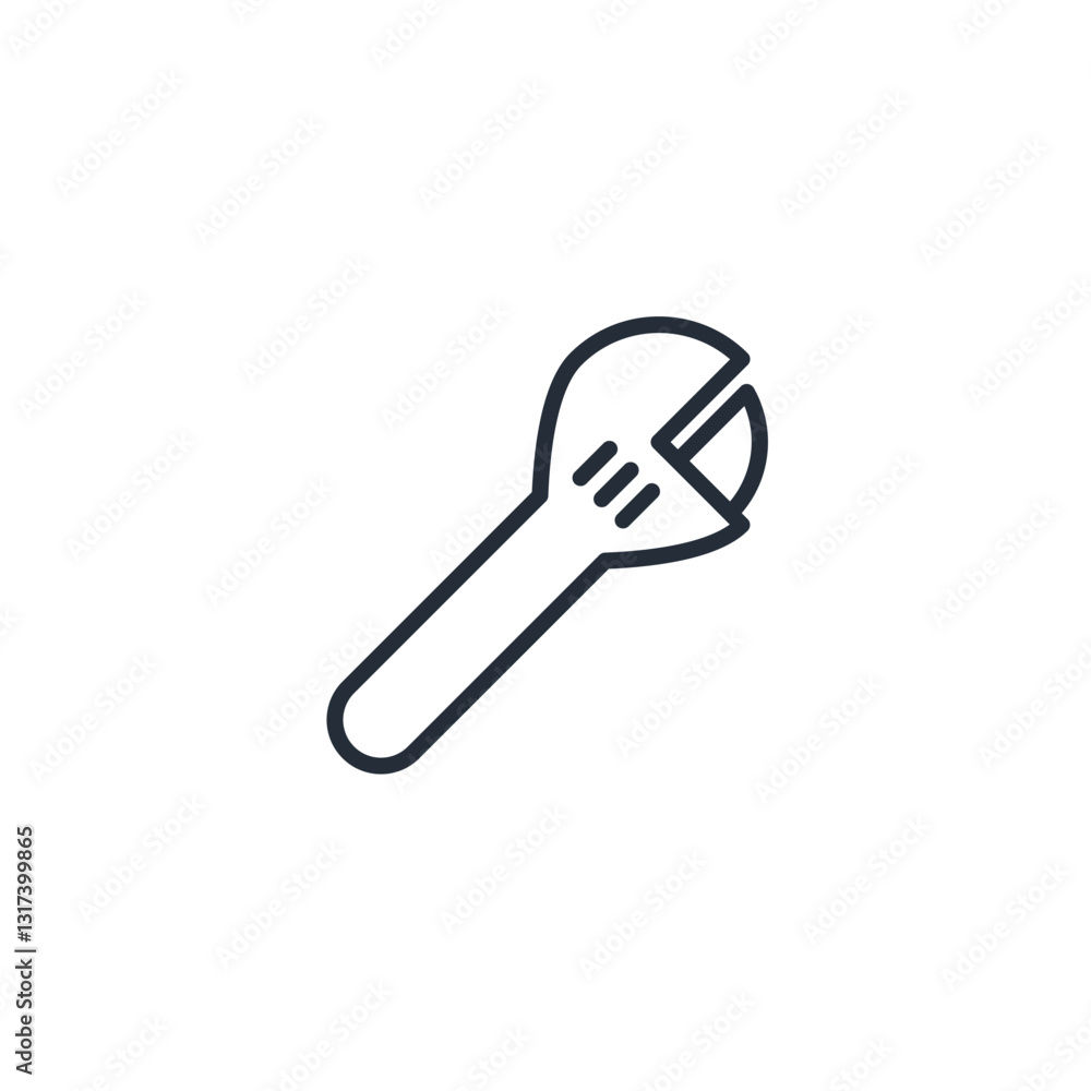 Poster wrench icon symbol vector sign isolated on white background illustration for graphic and web design