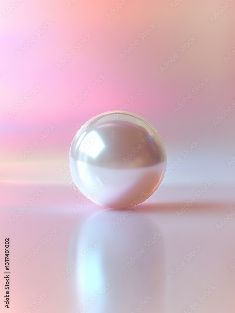 Poster a close-up view of a shiny ball on a table, suitable for use in product demonstrations or as a visua