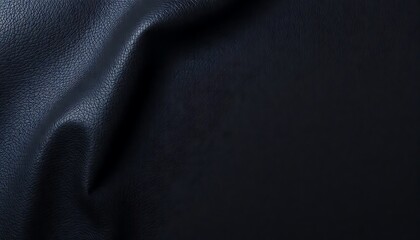 Fototapeta premium Black Leather Edge Fabric Texture Background Leather Surface