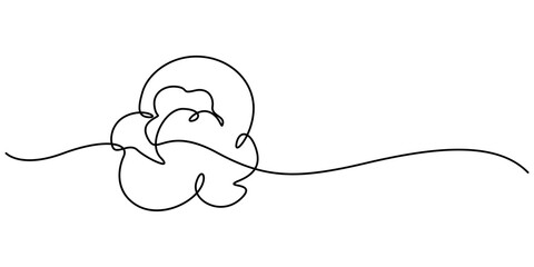 single popcorn continuous one line drawing, One single line drawing of fresh salty pop corn with stripped pattern paper bucket vector graphic illustration. Snack for watching movies concept. Modern. 