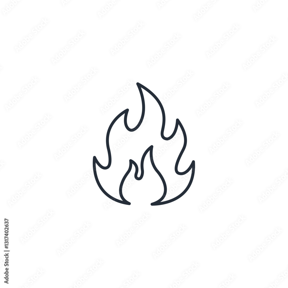 Aufkleber fire flame icon symbol vector sign isolated on white background illustration for graphic and web des