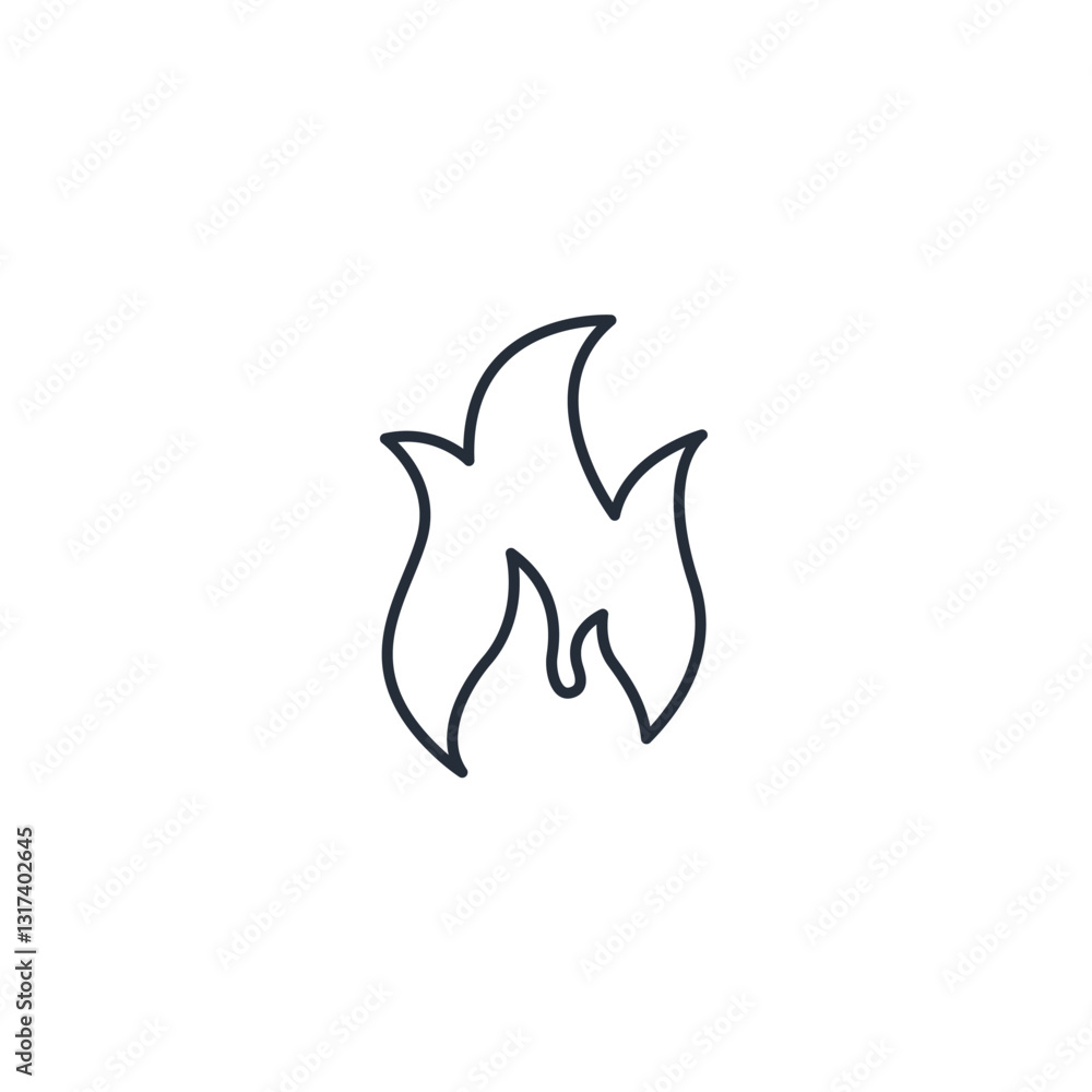 Poster Fire flame icon symbol vector sign isolated on white background illustration for graphic and web design