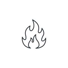 Fire flame icon symbol vector sign isolated on white background illustration for graphic and web design