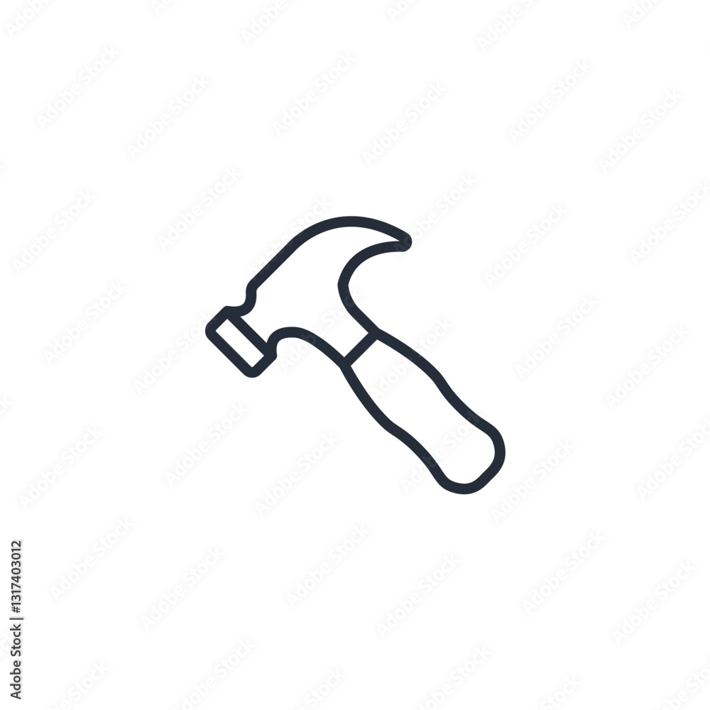 Poster hammer icon symbol vector sign isolated on white background illustration for graphic and web design