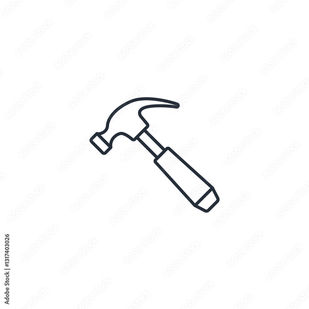 Poster Hammer icon symbol vector sign isolated on white background illustration for graphic and web design