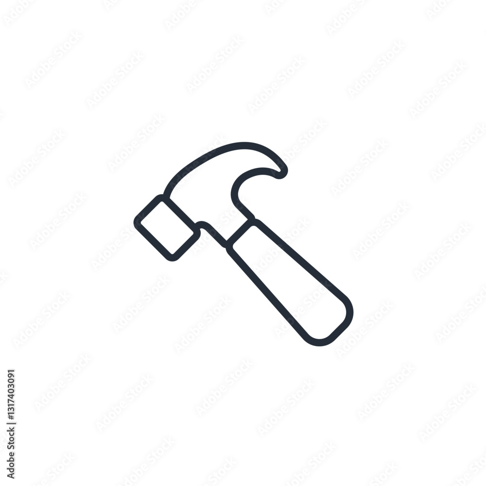 Poster hammer icon symbol vector sign isolated on white background illustration for graphic and web design