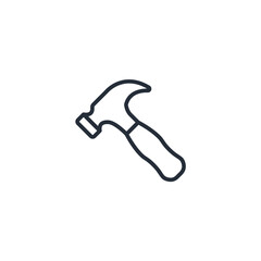 Hammer icon symbol vector sign isolated on white background illustration for graphic and web design