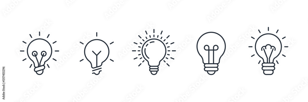 Poster Light Bulb icon symbol vector sign isolated on white background illustration for graphic and web design