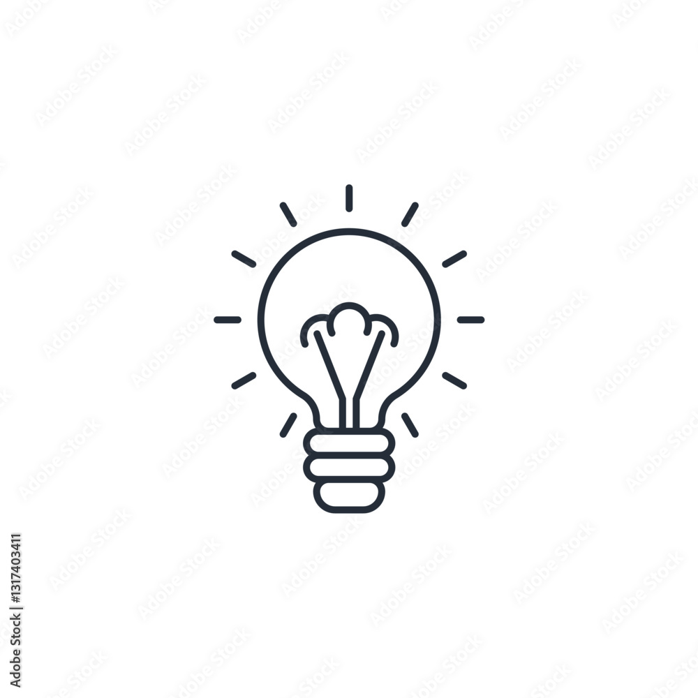 Poster Light Bulb icon symbol vector sign isolated on white background illustration for graphic and web design
