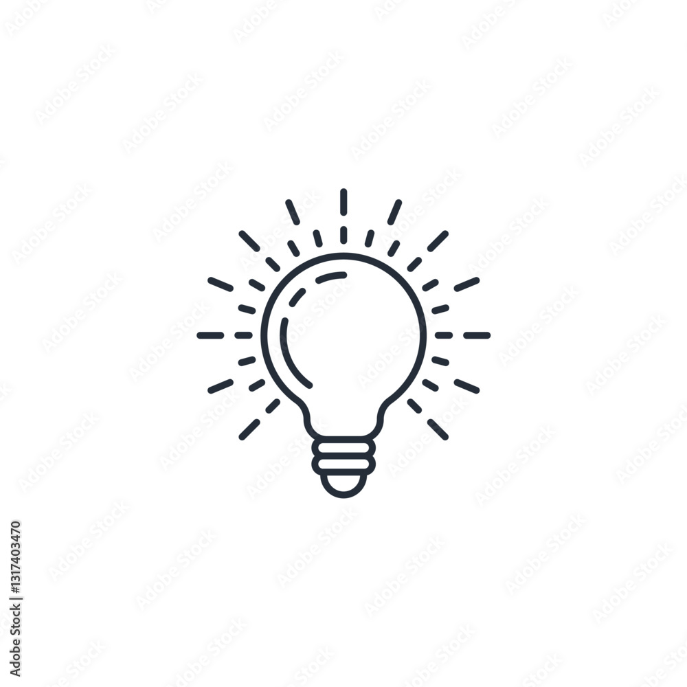 Aufkleber light bulb icon symbol vector sign isolated on white background illustration for graphic and web des
