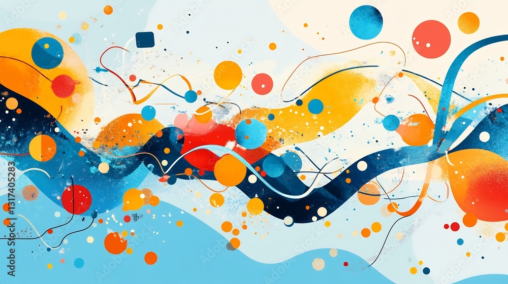 Poster Artistic visualization of customer loyalty showcasing symbolic pathway abstract shapes representing longterm engagement