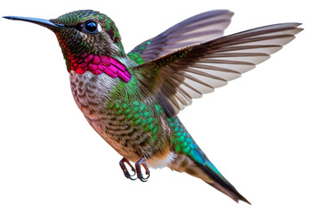 Fototapeta premium humming bird flying, isolated on a transparent background. PNG Images. generative AI. 