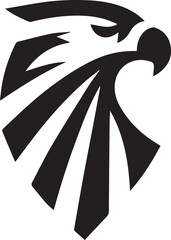 Bold Tribal-Style Eagle Head Logo Vector in Black and White

