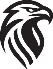 Bold Tribal-Style Eagle Head Logo Vector in Black and White

