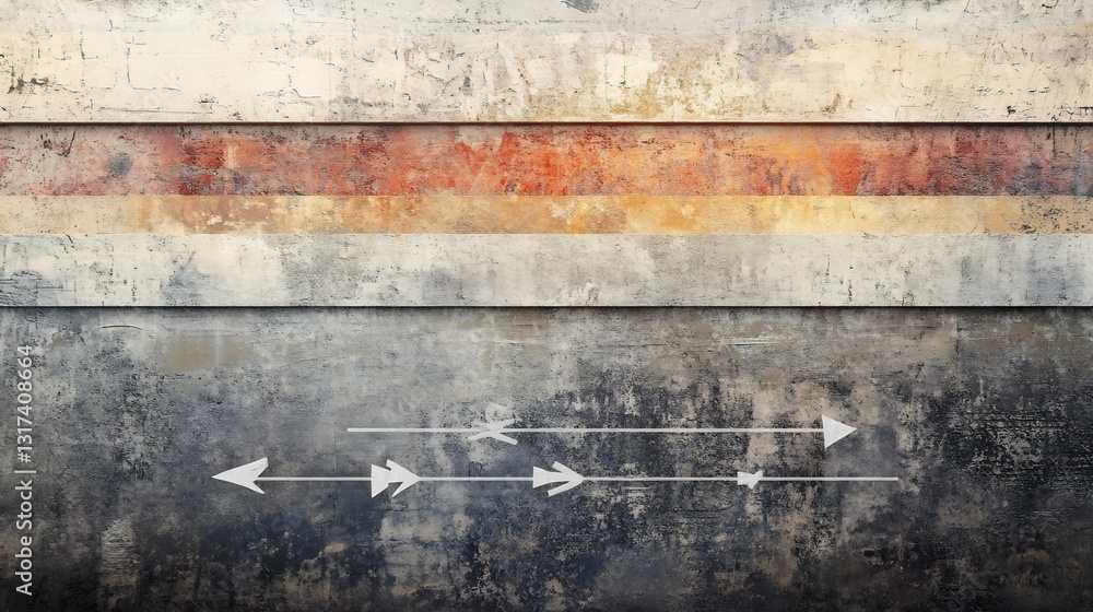 Poster Artistic visualization of pricing strategy featuring layered texture symbolic arrow representing value determination