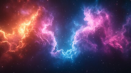 Cosmic Storm of Neon Blue and Soft Lavender Colors in an Expansive Galactic Background