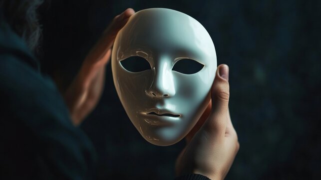 person with a white mask