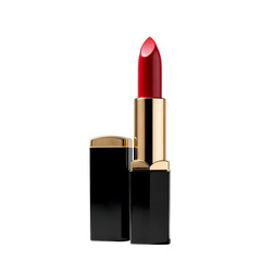 Luxurious Red Lipstick in a Chic Black and Gold Case