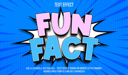Fun Fact 3d editable text effect style