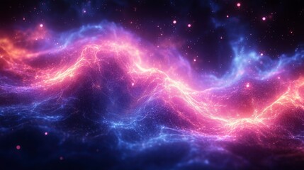 Fototapeta premium Hypnotic Neon Blend of Deep Fuchsia and Royal Indigo Creating a Cosmic Abstract Background