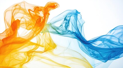 Colorful smoke swirls, abstract art, white background, design element (9)