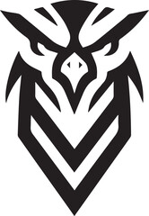 Bold Tribal-Style Eagle Head Logo Vector in Black and White


