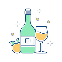 Wine bottle icon, symbolizing beverages, kitchen, and celebrations