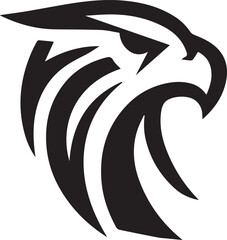 Bold Tribal-Style Eagle Head Logo Vector in Black and White

